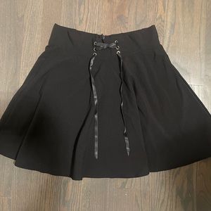 Black mini skirt with adjustable waist